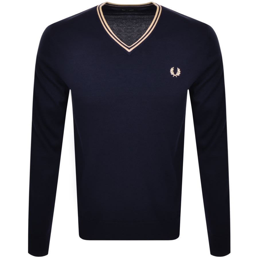 Alternative Image for ProductFred Perry V Neck Knit Jumper Navy1